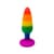 Силіконова анальна пробка Wooomy Hiperloo Silicone Rainbow Plug S, діаметр 2,4 см, довжина 9 см