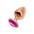 Металева анальна пробка Wooomy Tralalo Rose Gold Metal Plug Magenta M, діаметр 3,4 см, довжина 8 см