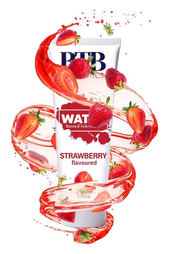 Смазка на водной основе BTB FLAVORED STRAWBERRY с ароматом клубники (100 мл)
