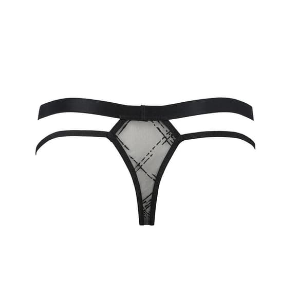 Мужские прозрачные стринги Passion 029 THONG COLLIN S/M Black, сетка