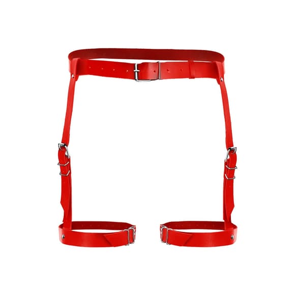 Сексуальні гартери Art of Sex - Gwen із натуральної шкіри, розмір XS-2XL, колір червоний