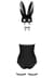 Эротический костюм кролика Obsessive Bunny costume S/M, black, боди, чокер, гартеры, чулки, маска
