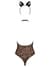 Еротичний костюм леопарда Obsessive Leocatia teddy S/M, боді, обруч з вушками