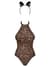 Еротичний костюм леопарда Obsessive Leocatia teddy S/M, боді, обруч з вушками