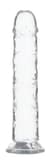 Прозрачный фаллоимитатор ADDICTION Vertical Dong 8″, присоска, диаметр 3,8 см, вибропуля в подарок