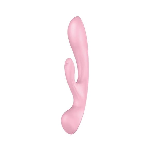 Двусторонний вибратор-кролик Satisfyer Triple Oh Pink, 3 мотора, рукоятка-массажер
