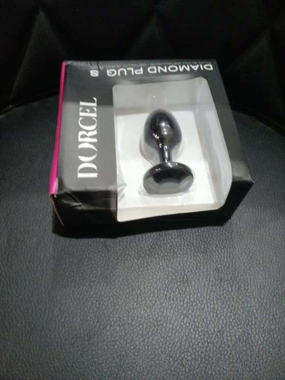 Металева анальна пробка з кристалом Dorcel Diamond Plug Black S (м'яте паковання!!!)