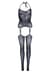 Еротичний бодістокінг Leg Avenue Jacquard net Black, імітація панчіх, відкритий доступ, one size