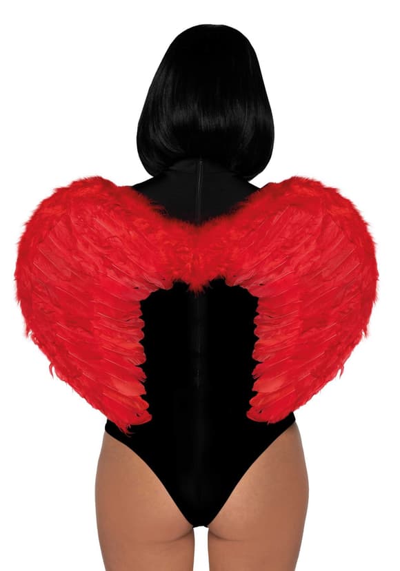 Крила дияволиці Leg Avenue devil wings Red, справжнє пір’я