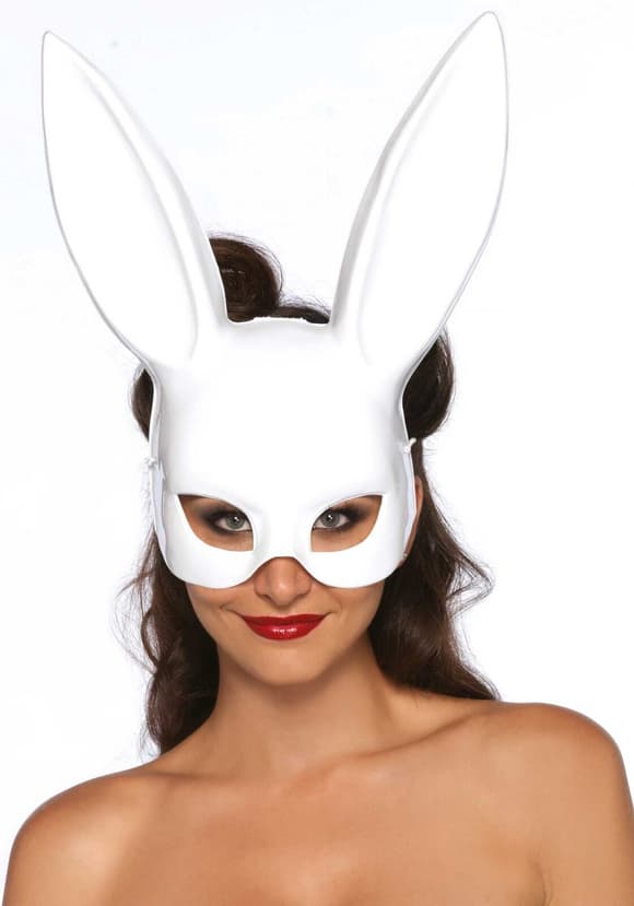 Маска кро лика Leg Avenue Masquerade Rabbit Mask White, довгі вушка, на резинці