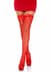 Панчохи-сітка з атласним бантиком Leg Avenue Fishnet Thigh Highs With Bow One size, Red