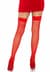 Панчохи-сітка з атласним бантиком Leg Avenue Fishnet Thigh Highs With Bow One size, Red