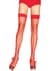 Панчохи-сітка Leg Avenue Fishnet Thigh Highs One size, Red, дрібна сітка