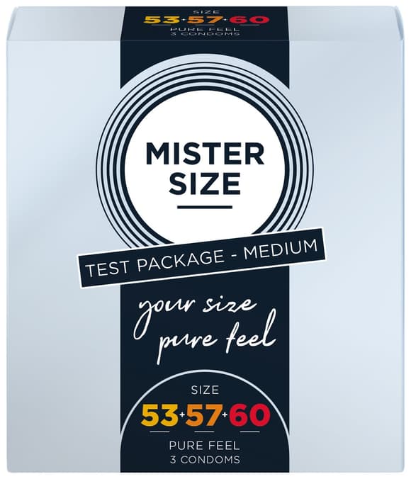 Набір презервативів Mister Size - pure feel - 53–57–60 (3 condoms), 3 розміри, тов щина 0,05 мм