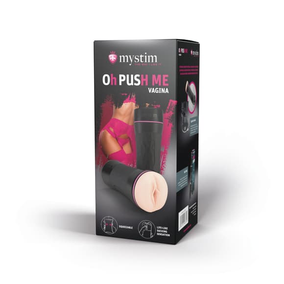 Мастурбатор-вагіна Mystim O(h) PUSH ME Vagina, можна стискати та регулювати вакуум