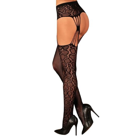Еротичні колготки-бодістокінг Obsessive Garter stockings S821 S/M/L
