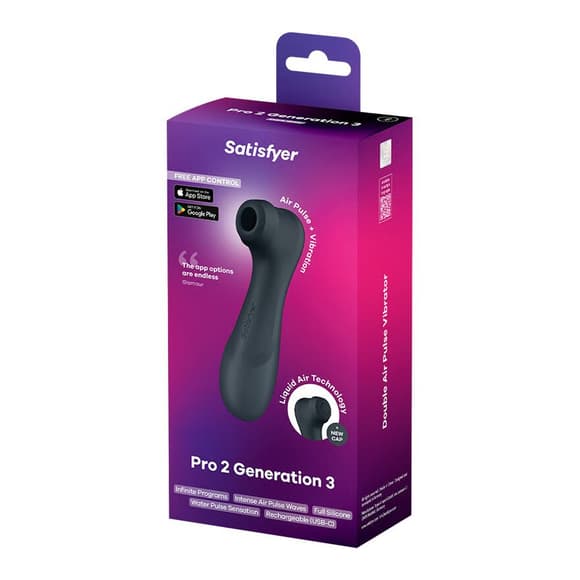 Вакуумный клиторальный стимулятор Satisfyer Pro 2 Generation 3 with Liquid Air Connect App Dark Grey