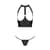 Комплект білизни з відкритими грудьми Passion GENEVIA SET WITH OPEN BRA L/XL black, корсет, стрінги