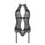 Корсет с пажами Passion SATARA CORSET L/XL black, стринги, кружево, застежки спереди и сзади
