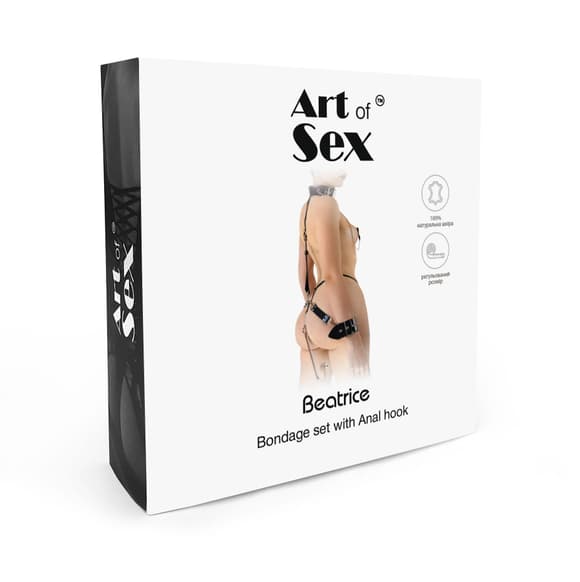 Бондажный набор с металлическим анальным крюком Art of Sex Beatrice Bondage set with anal hook № 4