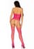 Мереживний бодістокінг з відкритим доступом Leg Avenue High neck lace bodystocking One size Raspberr
