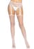 Панчохи-сітка Leg Avenue Net stockings with garter belt One size White, пояс, підв’язки