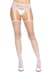 Панчохи-сітка Leg Avenue Net stockings with garter belt One size White, пояс, підв’язки