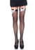 Чулки-сетка с атласным бантиком Leg Avenue Fishnet Thigh Highs One size, Black, With Bow White