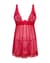 Прозора сорочка бебі-дол Obsessive Lacelove babydoll & thong XS/S Red, мереживо, стрінги