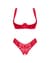 Комплект білизни Obsessive Lacelove cupless 2-pcs set XS/S Red, відкритий доступ, відкриті груди