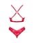 Комплект білизни Obsessive Lacelove cupless 2-pcs set M/L Red, відкритий доступ, відкриті груди