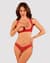 Комплект білизни Obsessive Lacelove cupless 2-pcs set M/L Red, відкритий доступ, відкриті груди