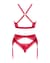 Комплект білизни Obsessive Lacelove cupless 3pcs set XS/S Red, бюстгальтер, стрінги, пояс для панчіх