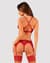Комплект білизни Obsessive Lacelove cupless 3-pcs set M/L Red, бюстгальтер, стрінги, пояс для панчіх