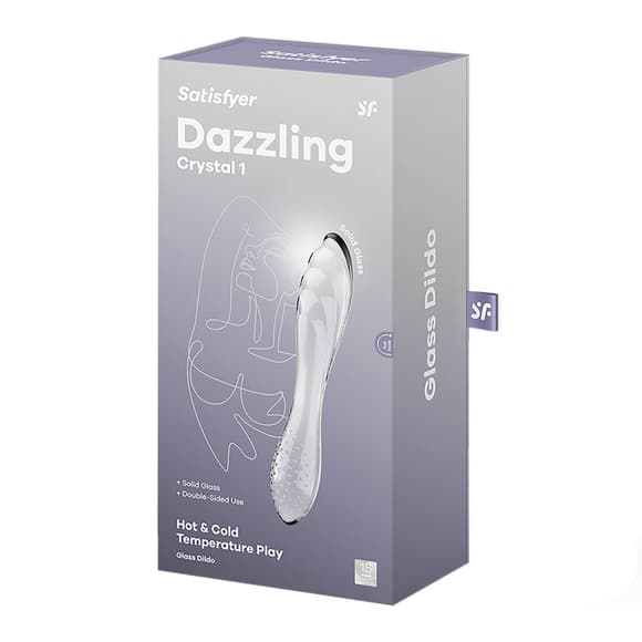 Двосторонній скляний дилдо Satisfyer Dazzling Crystal 1 Transparent (м'яте паковання!!!)