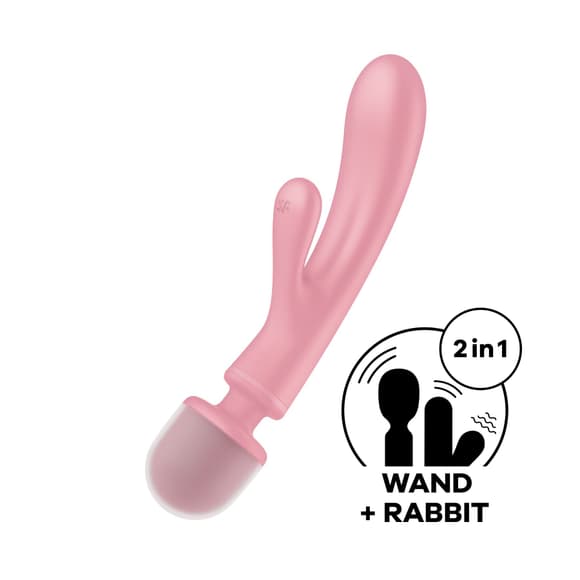 Вибратор-кролик с вибромассажером Satisfyer Triple Lover Pink, 3 мотора