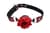 Кляп з трояндою Master Series: Eye-Catching Ball Gag With Rose, чорно-червоний