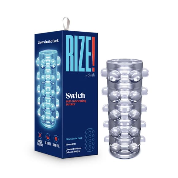 Мастурбатор Blush Rize – Swich Glow in the Dark Masturbator Clear, двусторонний, светится в темноте