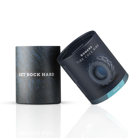 Ерекційне кільце-шина Boners Tire Cock Ring – Grey, внутрішній діаметр 2,5 см
