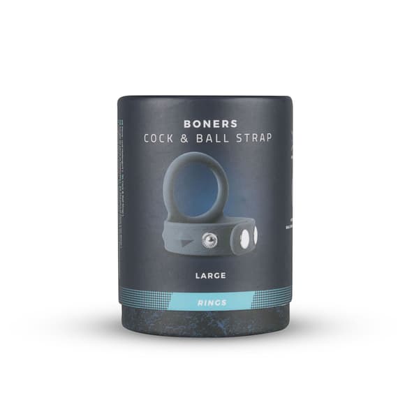 Подвійне ерекційне кільце Boners Cock & Ball Strap L, регулювання діаметра, 3,5–6 см