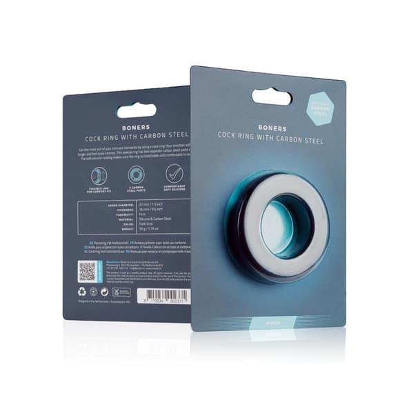Ерекційне кільце Boners Cock Ring With Steel Core, сталеві вставки, внутрішній діаметр 3,7 см