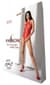 Бодістокінг з імітацією корсетної шнурівки Passion BS094 One Size, red, квітковий візерунок, з досту