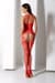 Бодістокінг з безліччю бретелей Passion BS095 One Size, red, імітація пояса та панчіх, з доступом