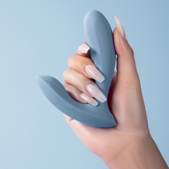 Смарт-вибратор в трусики Svakom Erica Dusty Blue, очень гибкий, 2 мотора