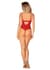 Боди с доступом Obsessive Ingridia crotchless teddy M/L, красное, открытая грудь