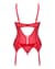 Комплект корсет та стрінги Obsessive Ingridia corset & thong M/L, червоний