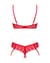 Комплект Obsessive Ingridia 2-pcs crotchless set XS/S, червоний, з доступом, відкриті груди
