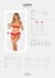 Комплект Obsessive Ingridia 2-pcs crotchless set XL/2XL, красный, с доступом, открытая грудь