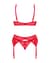 Комплект Obsessive Ingridia 3-pcs set XS/S, червоний, бюстгальтер, стрінги, пояс