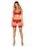 Комплект Obsessive Ingridia 3-pcs set XL/2XL, красный, бюстгальтер, стринги, пояс